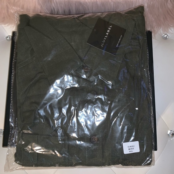 NWT JLUXLABEL Moss Nicolette Belted Linen Top - Picture 10 of 11